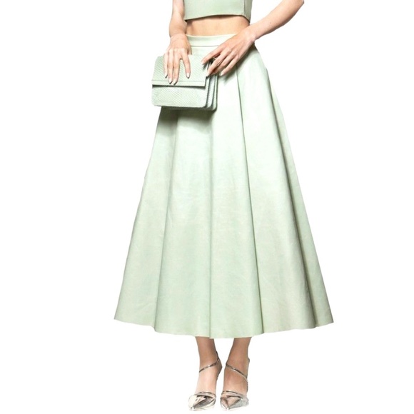 Alice + Olivia Daven Leather Skirt - Size 0 - Picture 1 of 6